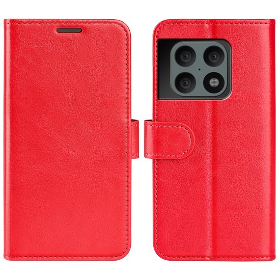 OnePlus 10 Pro Hoesje, MobyDefend Wallet Book Case (Sluiting Achterkant), Rood