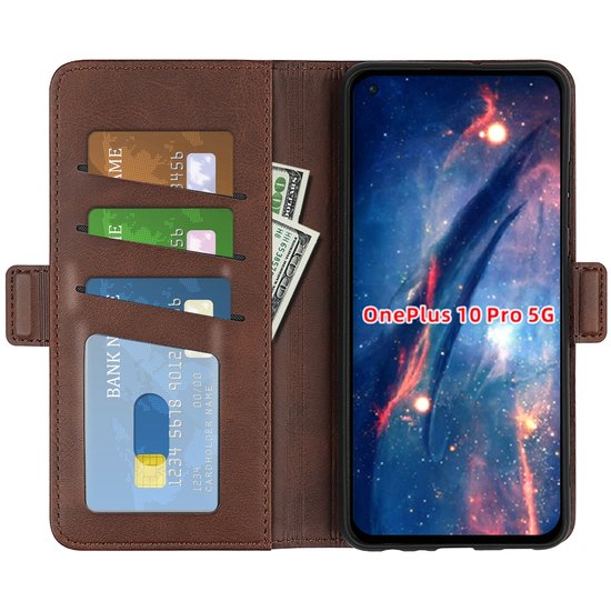 OnePlus 10 Pro Hoesje - MobyDefend Luxe Wallet Book Case (Sluiting Zijkant) - Bruin