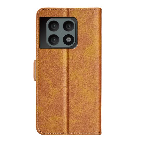 OnePlus 10 Pro Hoesje - MobyDefend Luxe Wallet Book Case (Sluiting Zijkant) - Lichtbruin