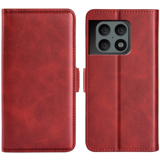 OnePlus 10 Pro Hoesje - MobyDefend Luxe Wallet Book Case (Sluiting Zijkant) - Rood