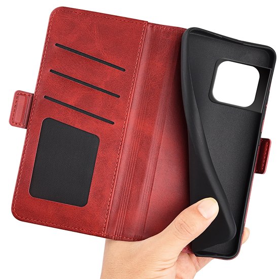 OnePlus 10 Pro Hoesje, MobyDefend Luxe Wallet Book Case (Sluiting Zijkant), Rood