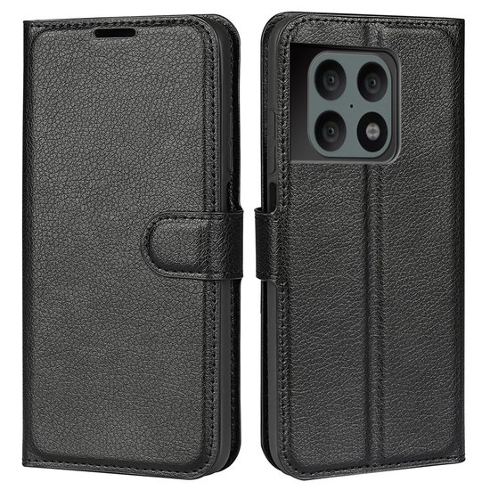 OnePlus 10 Pro Hoesje, MobyDefend Kunstleren Wallet Book Case, Zwart