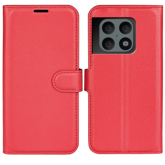 OnePlus 10 Pro Hoesje, MobyDefend Kunstleren Wallet Book Case, Rood