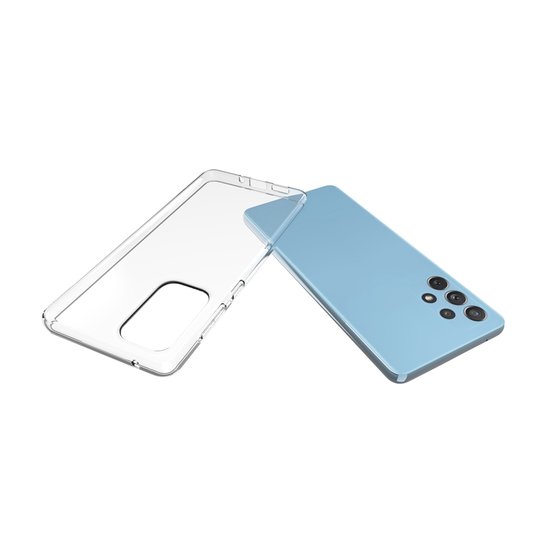 Samsung Galaxy A73 Hoesje, MobyDefend Transparante TPU Gelcase, Volledig Doorzichtig