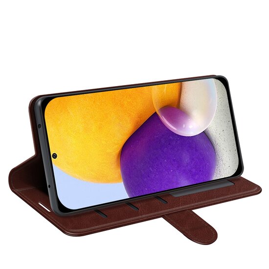 Samsung Galaxy A73 Hoesje - MobyDefend Wallet Book Case (Sluiting Achterkant) - Bruin