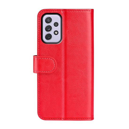 Samsung Galaxy A73 Hoesje - MobyDefend Wallet Book Case (Sluiting Achterkant) - Rood