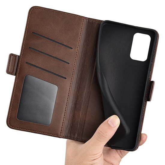 Samsung Galaxy A73 Hoesje - MobyDefend Luxe Wallet Book Case (Sluiting Zijkant) - Bruin