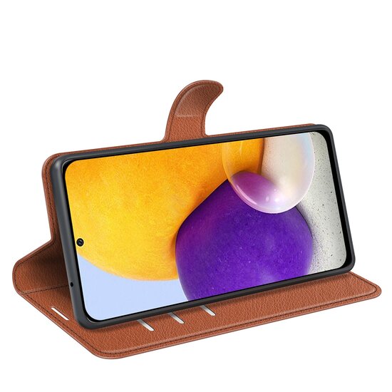 Samsung Galaxy A73 Hoesje - MobyDefend Kunstleren Wallet Book Case (Sluiting Voorkant) - Bruin