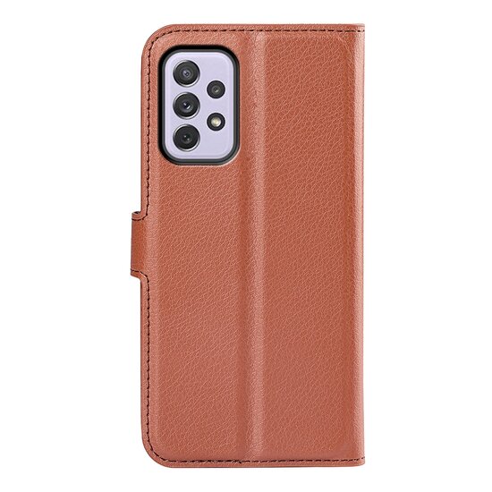 Samsung Galaxy A73 Hoesje, MobyDefend Kunstleren Wallet Book Case, Bruin