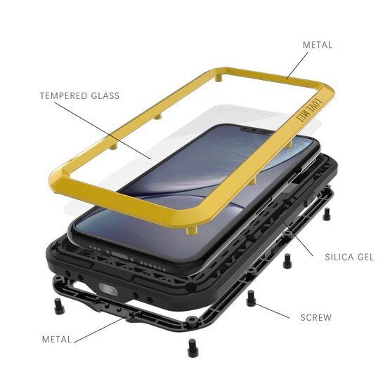 Apple iPhone 11 Hoes - Love Mei Metalen Case - Extreme Protection - Zilvergrijs