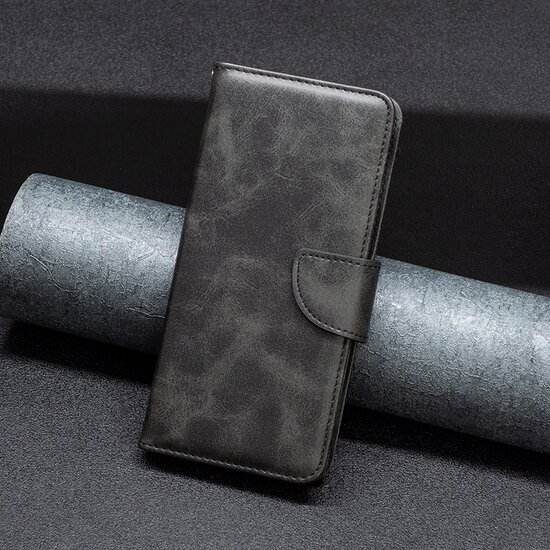 Motorola Moto G71 Hoesje - MobyDefend Wallet Book Case Met Koord - Zwart