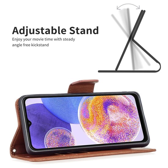 Motorola Moto G71 Hoesje - MobyDefend Wallet Book Case Met Koord - Bruin
