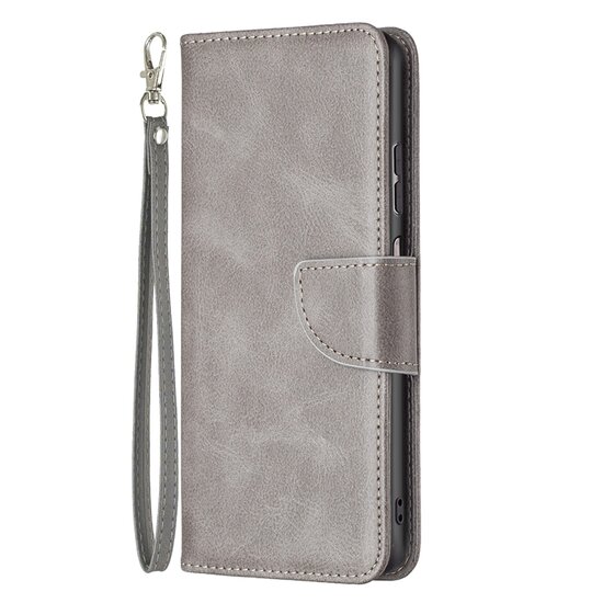 Motorola Moto G71 Hoesje - MobyDefend Wallet Book Case Met Koord - Grijs