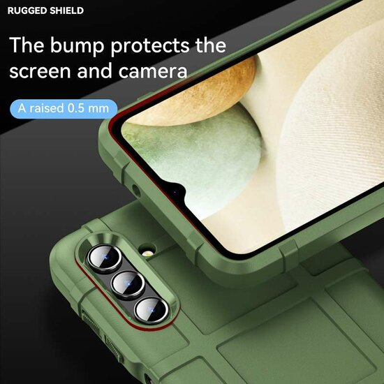 Samsung Galaxy A13 (4G) Hoesje - Mobydefend Rugged Shield TPU Backcover - Groen
