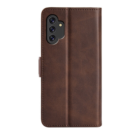 Samsung Galaxy A13 (4G) Hoesje - MobyDefend Luxe Wallet Book Case (Sluiting Zijkant) - Bruin