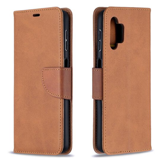 Samsung Galaxy A13 (4G) Hoesje - MobyDefend Wallet Book Case Met Koord - Bruin