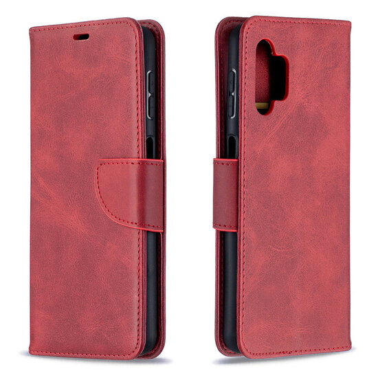 Samsung Galaxy A13 (4G) Hoesje, MobyDefend Wallet Book Case Met Koord, Rood