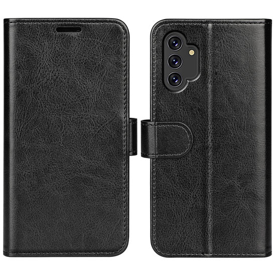 Samsung Galaxy A13 (4G) Hoesje, MobyDefend Wallet Book Case (Sluiting Achterkant), Zwart