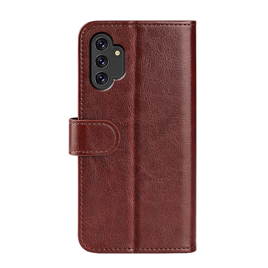 Samsung Galaxy A13 (4G) Hoesje - MobyDefend Wallet Book Case (Sluiting Achterkant) - Bruin