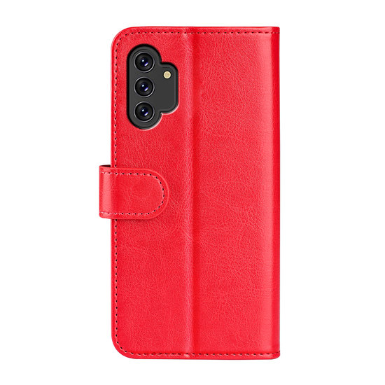 Samsung Galaxy A13 (4G) Hoesje, MobyDefend Wallet Book Case (Sluiting Achterkant), Rood