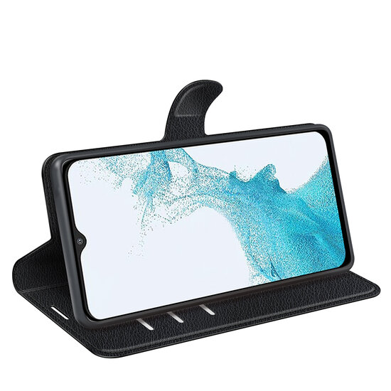 Samsung Galaxy A23 Hoesje - MobyDefend Kunstleren Wallet Book Case (Sluiting Voorkant) - Zwart