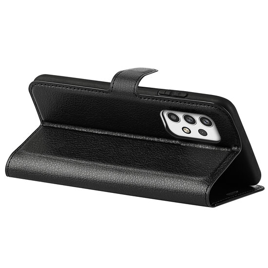Samsung Galaxy A23 Hoesje - MobyDefend Kunstleren Wallet Book Case (Sluiting Voorkant) - Zwart