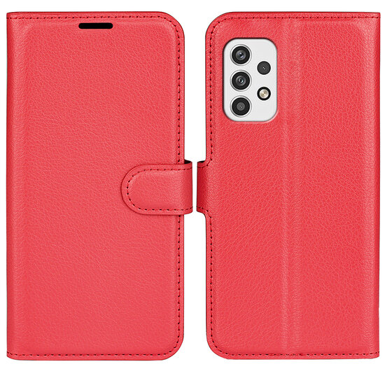 Samsung Galaxy A23 Hoesje, MobyDefend Kunstleren Wallet Book Case, Rood