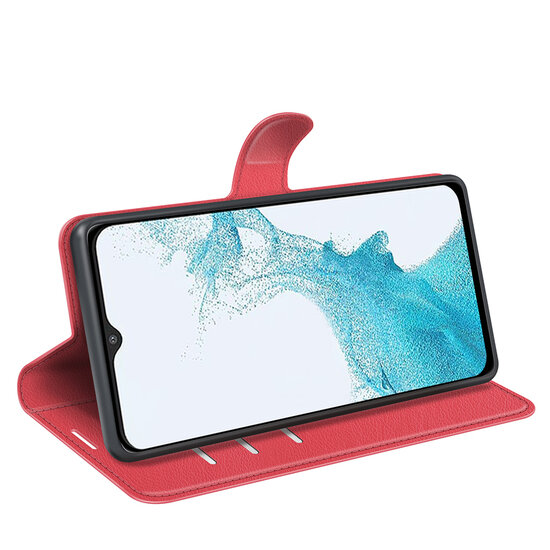 Samsung Galaxy A23 Hoesje - MobyDefend Kunstleren Wallet Book Case (Sluiting Voorkant) - Rood