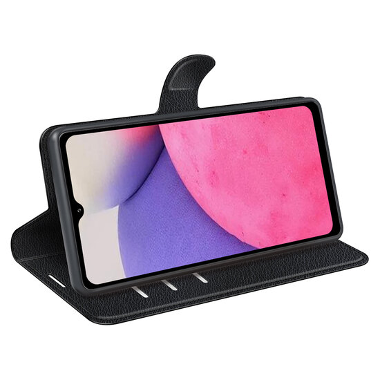 Samsung Galaxy A33 Hoesje - MobyDefend Kunstleren Wallet Book Case (Sluiting Voorkant) - Zwart
