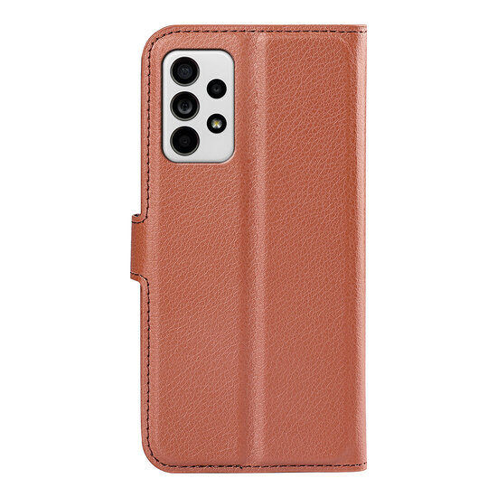 Samsung Galaxy A33 Hoesje - MobyDefend Kunstleren Wallet Book Case (Sluiting Voorkant) - Bruin