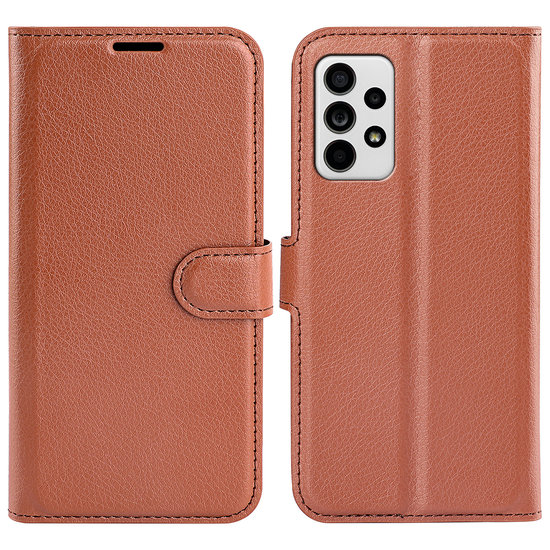 Samsung Galaxy A33 Hoesje, MobyDefend Kunstleren Wallet Book Case, Bruin