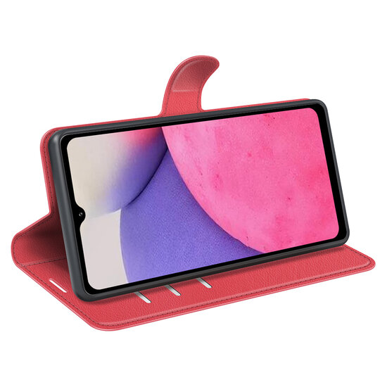Samsung Galaxy A33 Hoesje - MobyDefend Kunstleren Wallet Book Case (Sluiting Voorkant) - Rood