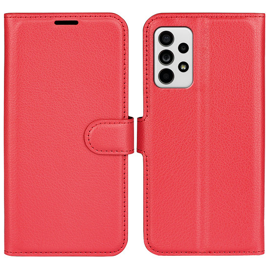 Samsung Galaxy A33 Hoesje, MobyDefend Kunstleren Wallet Book Case, Rood