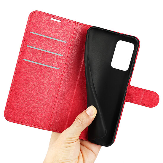 Samsung Galaxy A33 Hoesje - MobyDefend Kunstleren Wallet Book Case (Sluiting Voorkant) - Rood