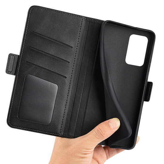 Samsung Galaxy A33 Hoesje, MobyDefend Luxe Wallet Book Case (Sluiting Zijkant), Zwart