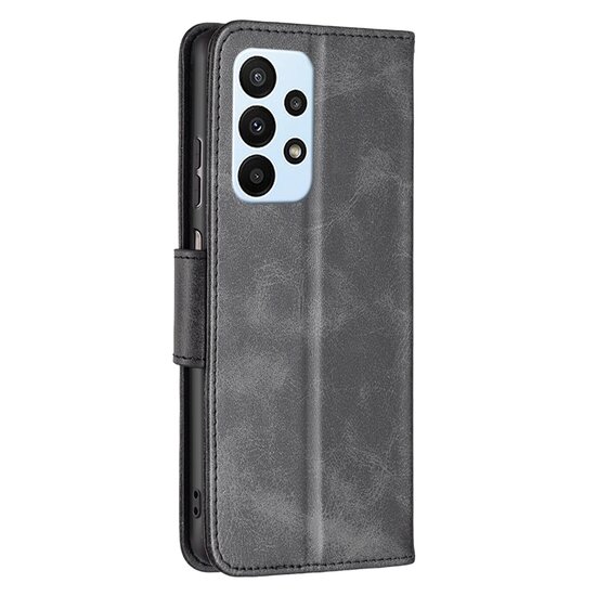 Samsung Galaxy A73 Hoesje, MobyDefend Wallet Book Case Met Koord, Zwart