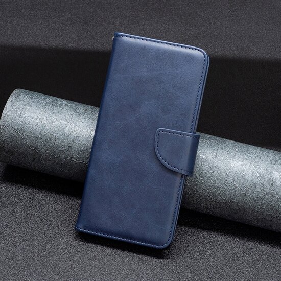Samsung Galaxy A73 Hoesje - MobyDefend Wallet Book Case Met Koord - Blauw