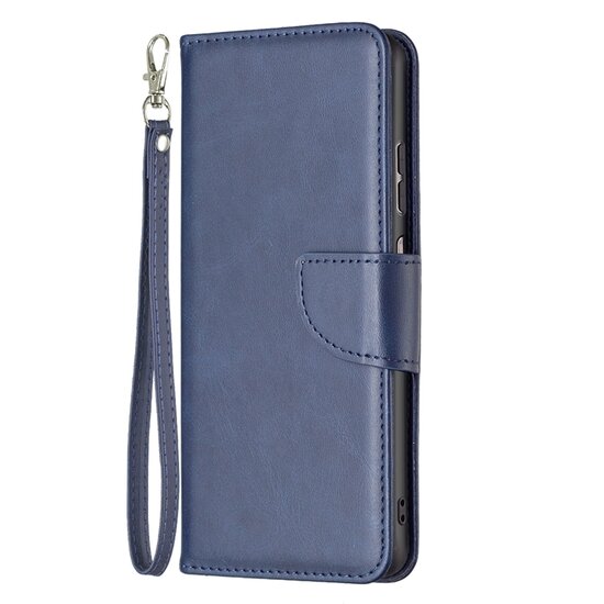 Samsung Galaxy A73 Hoesje, MobyDefend Wallet Book Case Met Koord, Blauw