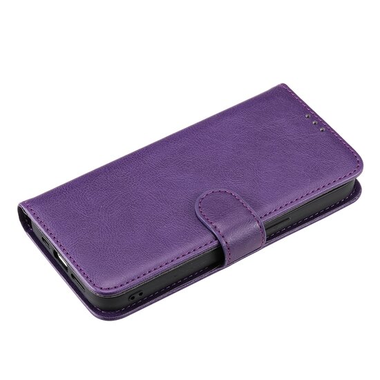 Samsung Galaxy S22 Plus (S22+) Hoesje, MobyDefend Luxe 2-in-1 Wallet Book Case Met Uitneembare Backcover, Paars