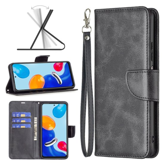 Xiaomi 12 / 12X Hoesje, MobyDefend Wallet Book Case Met Koord, Zwart