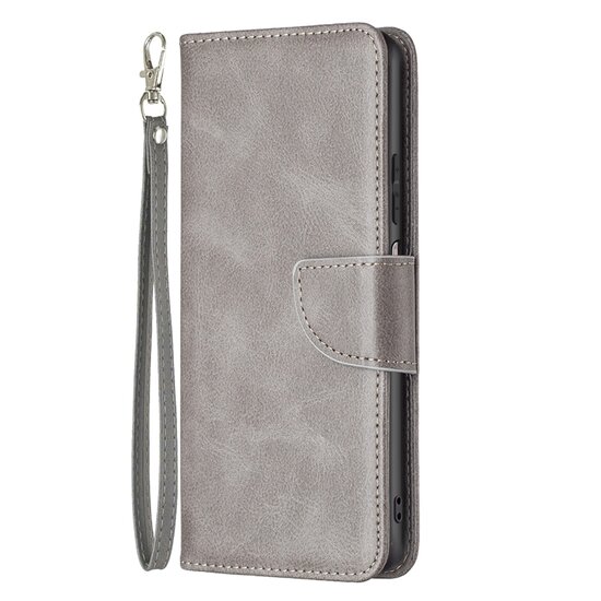 Xiaomi 12 / 12X Hoesje - MobyDefend Wallet Book Case Met Koord - Grijs
