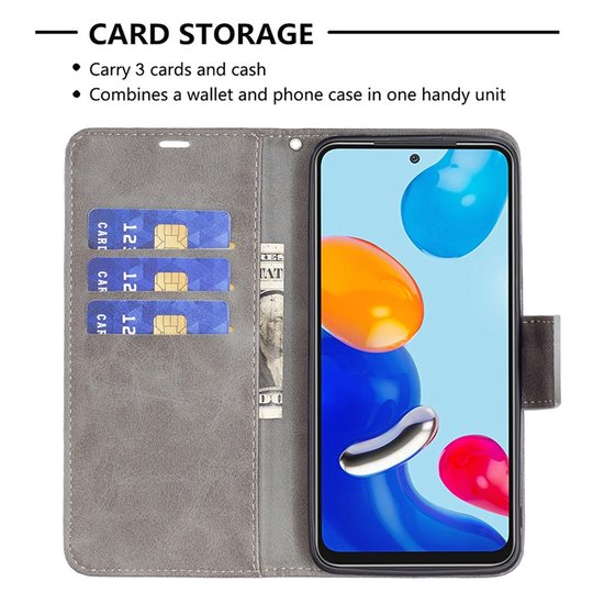 Xiaomi 12 / 12X Hoesje, MobyDefend Wallet Book Case Met Koord, Grijs