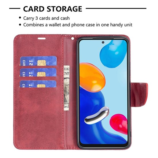 Xiaomi 12 / 12X Hoesje, MobyDefend Wallet Book Case Met Koord, Rood