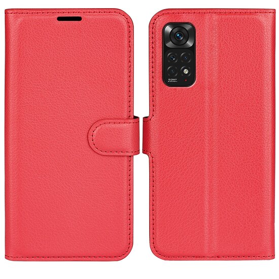 Xiaomi Redmi Note 11 / Note 11S Hoesje, MobyDefend Kunstleren Wallet Book Case, Rood