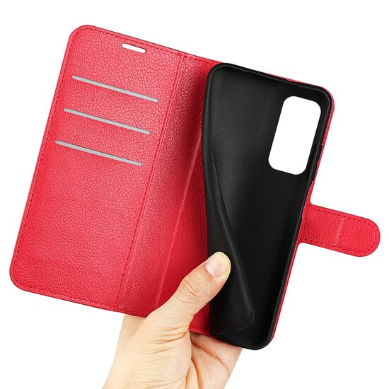Xiaomi Redmi Note 11 / Note 11S Hoesje - MobyDefend Kunstleren Wallet Book Case (Sluiting Voorkant) - Rood