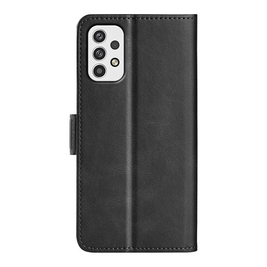 Samsung Galaxy A23 Hoesje, MobyDefend Luxe Wallet Book Case (Sluiting Zijkant), Zwart