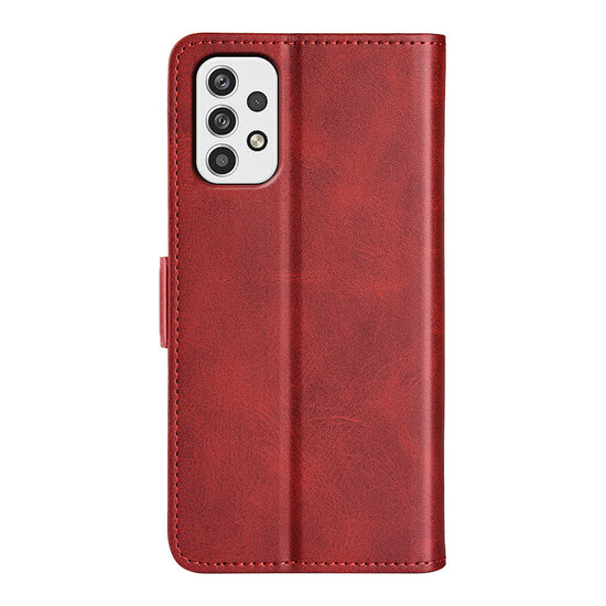 Samsung Galaxy A23 Hoesje, MobyDefend Luxe Wallet Book Case (Sluiting Zijkant), Rood