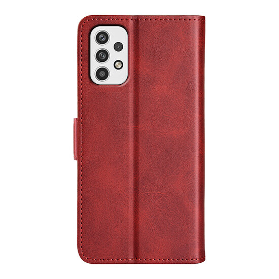 Samsung Galaxy A23 Hoesje - MobyDefend Luxe Wallet Book Case (Sluiting Zijkant) - Rood
