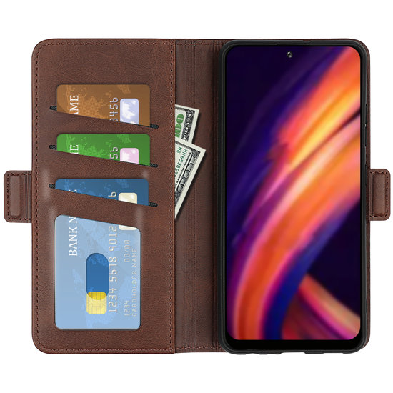 Motorola Edge 30 Pro Hoesje - MobyDefend Luxe Wallet Book Case (Sluiting Zijkant) - Bruin