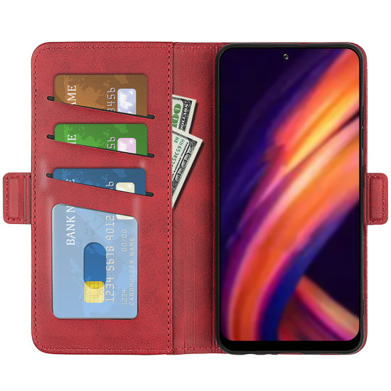 Motorola Edge 30 Pro Hoesje - MobyDefend Luxe Wallet Book Case (Sluiting Zijkant) - Rood